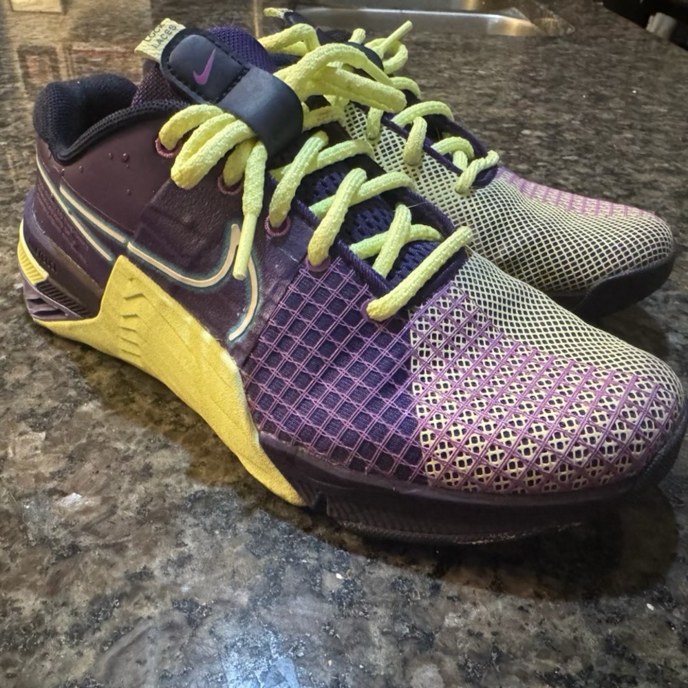 Nike Purple and Yellow Training Shoes